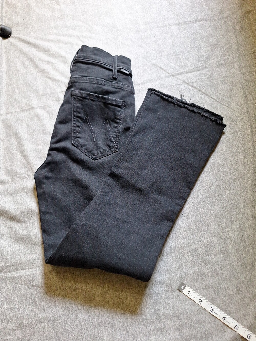 Mother The Hustler Ankle Fray Women's Black  Jeans